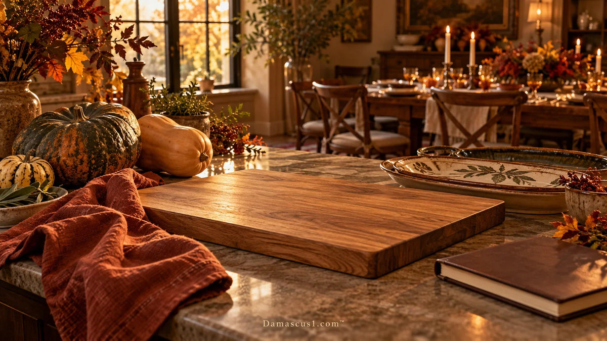 AI-generated editorial cover for Thanksgiving Kitchen Prep: A Practical Hosting Plan; conceptual illustration, not product photography.