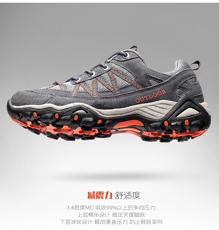 Italian Export Professional Hiking Shoes Men's Genuine Leather Outdoor Sneakers