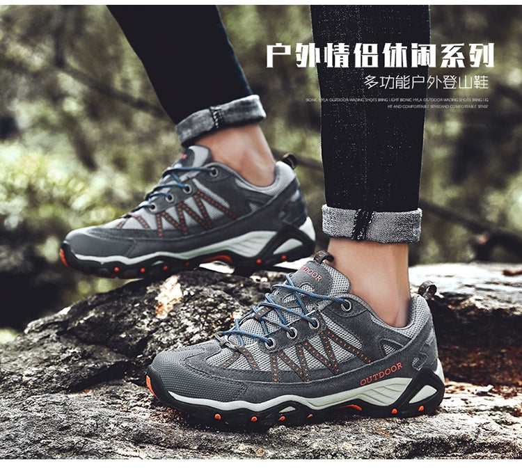 Italian Export Professional Hiking Shoes Men's Genuine Leather Outdoor Sneakers