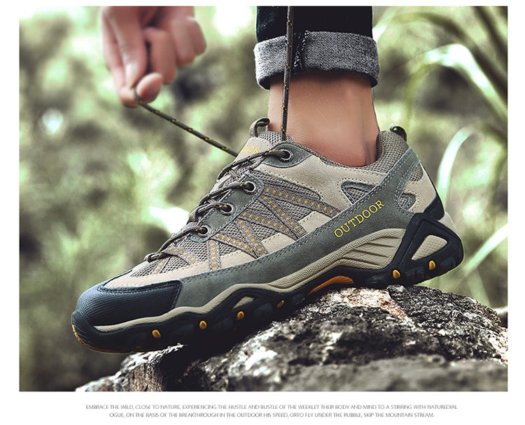 Italian Export Professional Hiking Shoes Men's Genuine Leather Outdoor Sneakers