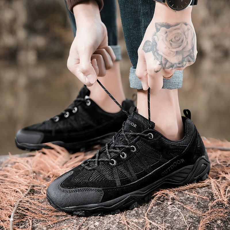 Italian Export Professional Hiking Shoes Men's Genuine Leather Outdoor Sneakers