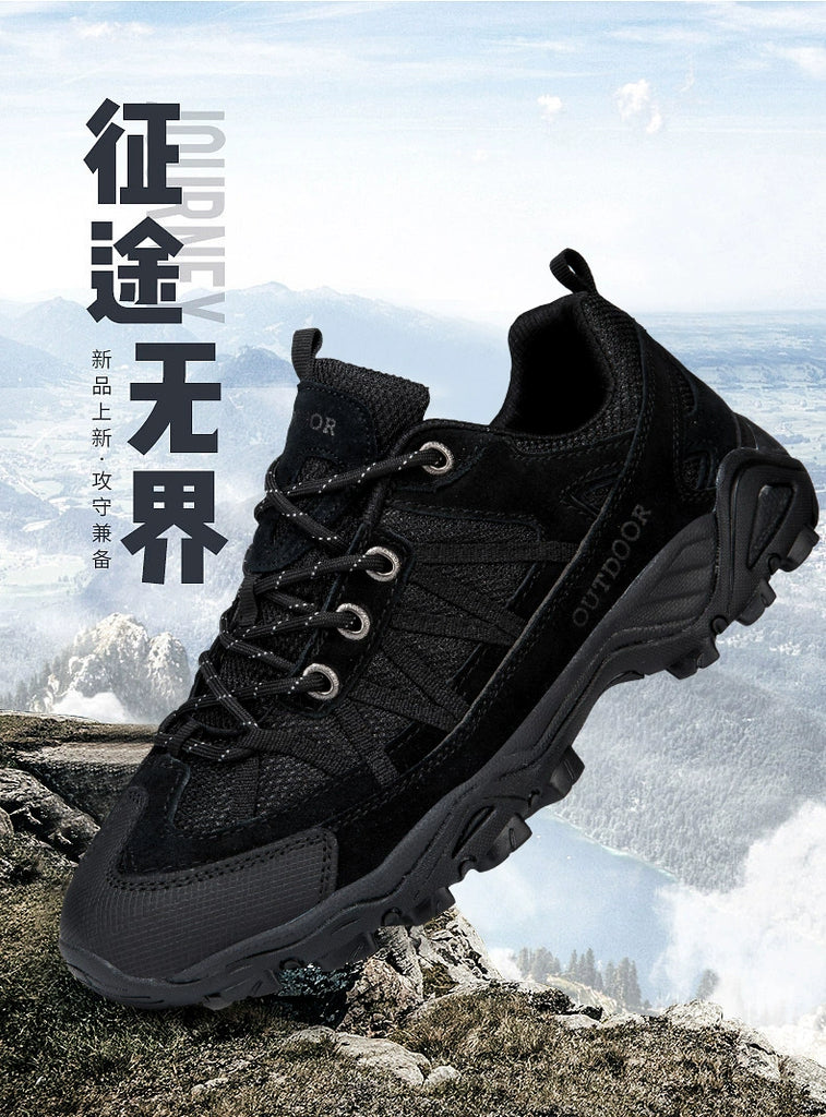 Italian Export Professional Hiking Shoes Men's Genuine Leather Outdoor Sneakers