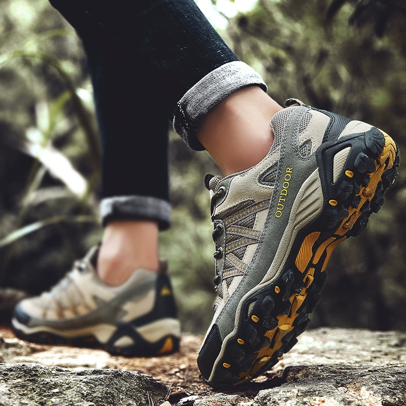 Italian Export Professional Hiking Shoes Men's Genuine Leather Outdoor Sneakers