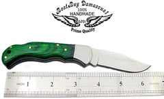 Pocket Knife Green Wood Folding Knife 6.5'' 420c Stainless Steel Hunting Knife Pocket Knife for men