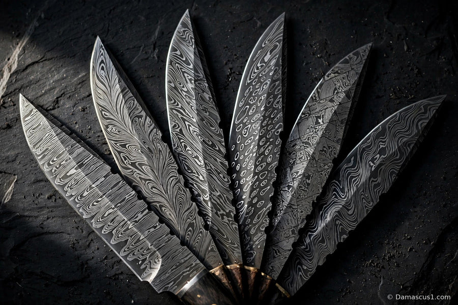 Editorial cover for Damascus Knife Patterns Explained: Raindrop, Ladder, Twist, Random, Feather, and Mosaic