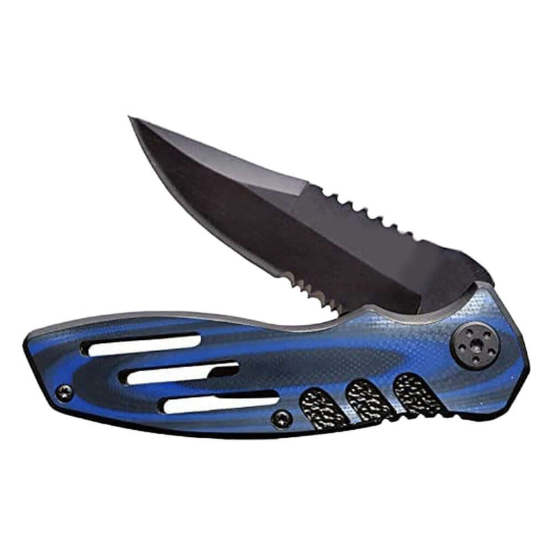 knife 7.3" Blue G10 420c Couteau de poche pliant en acier Couteau de chasse Couteau de poche pour hommes, Couteaux de poche