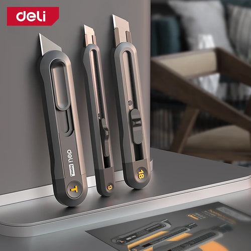 Utility Knife Mini Retractable Box Cutters 9mm 18mm High Carbon Steel Blades Auto Lock Office Home Use Hand Tool