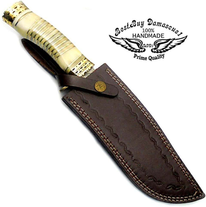 Hunting Knife Camel Bone 13'' kukri knife Damascus fixed blade knife Knife for men Knife Sharpeners Gifts For Men Hunting knives - Best Buy Damascus