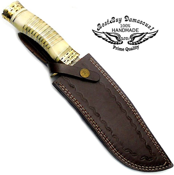 Hunting Knife Camel Bone 13'' kukri knife Damascus fixed blade knife Knife for men Knife Sharpeners Gifts For Men Hunting knives - Best Buy Damascus
