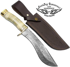 Hunting Knife Camel Bone 13'' kukri knife Damascus fixed blade knife Knife for men Knife Sharpeners Gifts For Men Hunting knives - Best Buy Damascus