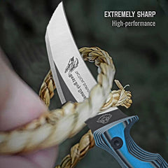 knife 440c Steel Karambit Hunting Knife Tactical knife Blue G10 8.2" Fixed Blade Knife Gifts for men - Best Buy Damascus
