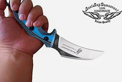 knife 440c Steel Karambit Hunting Knife Tactical knife Blue G10 8.2" Fixed Blade Knife Gifts for men - Best Buy Damascus