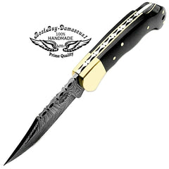 Knife 6 5" Pocket Knife Buffalo Horn Folding Pocket Knives Damascus pocket knife Hunting Knife Pocket knife for men Knife set - Best Buy Damascus