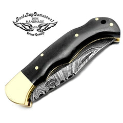 Knife 6 5" Pocket Knife Buffalo Horn Folding Pocket Knives Damascus pocket knife Hunting Knife Pocket knife for men Knife set - Best Buy Damascus