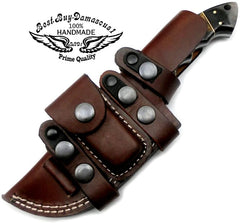 Knife Hunting Knife Ram Horn 9.5" Tracker Knife Fixed Blade Damascus Knife - Best Buy Damascus