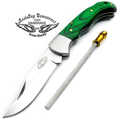 Pocket Knife Green Wood Folding Knife 6.5'' 420c Stainless Steel Hunting Knife Pocket Knife for men - Best Buy Damascus