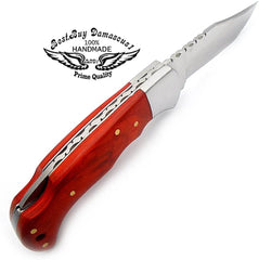 Pocket Knife Orange Wood Folding Knife 6.5'' 420c Stainless Steel Hunting Knife Pocket Knife for men - Best Buy Damascus