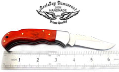 Pocket Knife Orange Wood Folding Knife 6.5'' 420c Stainless Steel Hunting Knife Pocket Knife for men - Best Buy Damascus