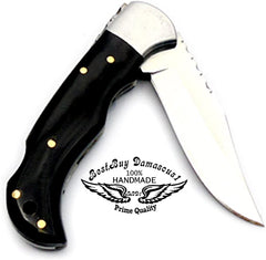 Pocket knives Black Wood Pocket knife for men 6.5'' Stainless Steel knife, Pocket knife Hunting Folding Knife gifts for men - Best Buy Damascus