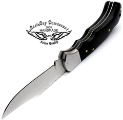 Pocket knives Black Wood Pocket knife for men 6.5'' Stainless Steel knife, Pocket knife Hunting Folding Knife gifts for men - Best Buy Damascus