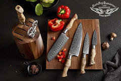 Professional Forging Damascus High Carbon Steel 7PCS Kitchen Knives Set - Best Buy Damascus