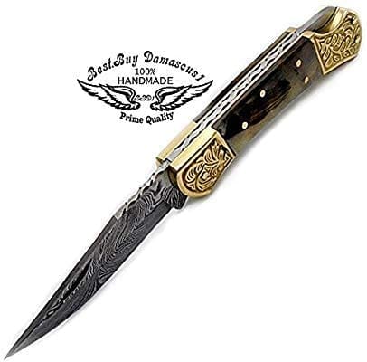 Ram Horn Scrimshaw Work 7.6'' - Best Buy Damascus