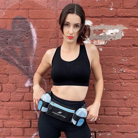 Running Hydration Belt Waist Bag with Water - Resistant Pockets and 2 - Best Buy Damascus