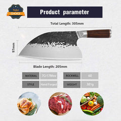 Serbian Chefs Knife High Carbon Steel Meat Cleaver Kitchen Knives Full Tang Vegetable Chopping Knife Butcher Knife - Best Buy Damascus