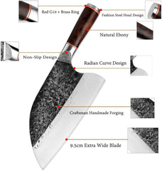 Serbian Chefs Knife High Carbon Steel Meat Cleaver Kitchen Knives Full Tang Vegetable Chopping Knife Butcher Knife - Best Buy Damascus
