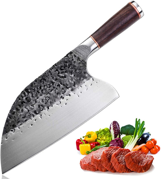 Serbian Chefs Knife High Carbon Steel Meat Cleaver Kitchen Knives Full Tang Vegetable Chopping Knife Butcher Knife - Best Buy Damascus