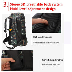 Waterproof Outdoor Camping 70L Military Backpack - Best Buy Damascus