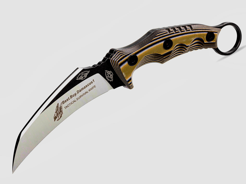 Buy LARGE TACTICAL HUNTING KNIFE DEFENDER 2 DAMASCUS STEEL KROPIWNICKI  KNIVES