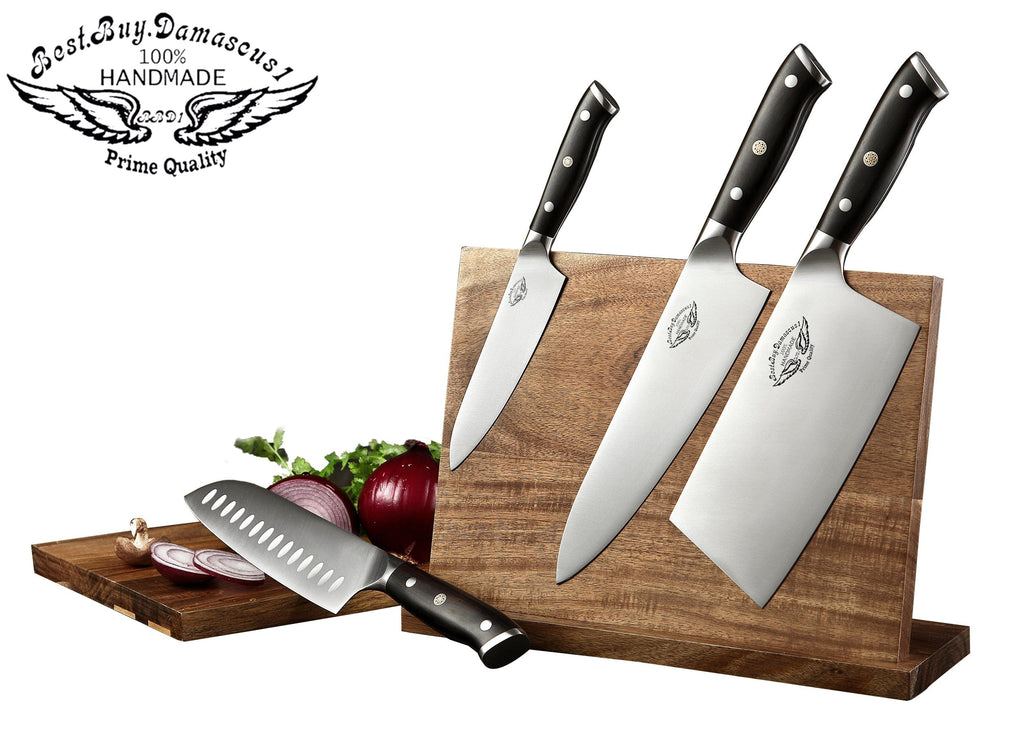 Damascus Steel Chef Knives Set  Kitchen Knife - Camping Cutting Knives