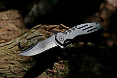 couteau Couteau de poche de chasse noir et blanc 7,3 pouces couteau de poche pour hommes cadeaux pour hommes
