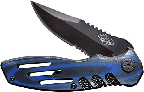 knife 7.3" Blue G10 420c Steel Folding Pocket Knife Hunting knife Pocket knife for men, Pocket knives