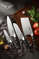 Ensemble de couteaux de cuisine allemand 1.4116 HC, 5 pièces, couteaux de chef avec bloc de couteaux