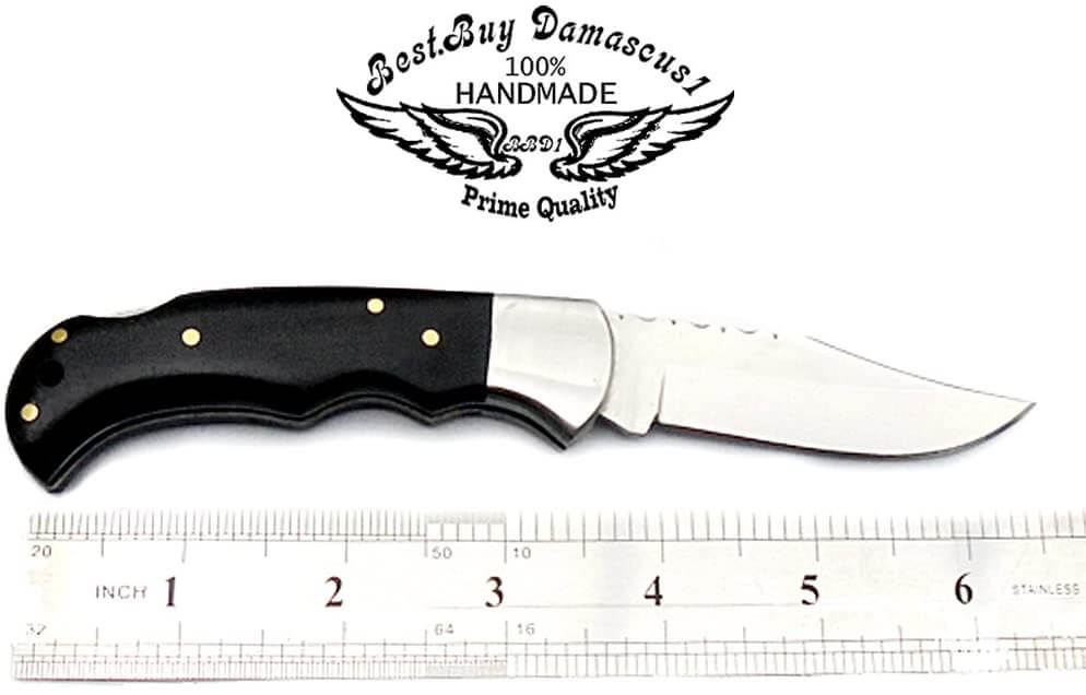 Pocket knives Black Wood Pocket knife for men 6.5'' Stainless Steel knife, Pocket knife Hunting Folding Knife gifts for men