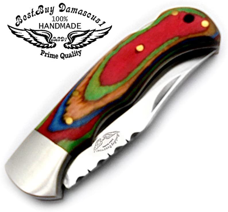 knife 6.5" Multi Wood Folding Pocket Knife 420C Stainless Steel Hunting Knife Pocket knife set