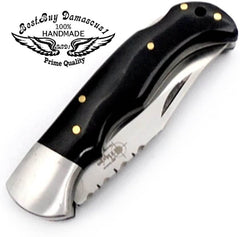 Couteaux de poche Couteau de poche en bois noir pour hommes 6.5 ''couteau en acier inoxydable, couteau de poche couteau pliant de chasse cadeaux pour hommes 