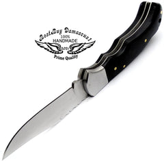Couteaux de poche Couteau de poche en bois noir pour hommes 6.5 ''couteau en acier inoxydable, couteau de poche couteau pliant de chasse cadeaux pour hommes 