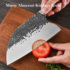 Serbian Chefs Knife High Carbon Steel Meat Cleaver Kitchen Knives Full Tang Vegetable Chopping Knife Butcher Knife
