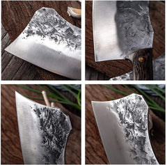 Couteau de couperet forgé à la main, coupe d'os, 7 pouces en acier à haute teneur en carbone, couteau de boucher à viande robuste, couteau de chef complet pour cuisine ou restaurant 