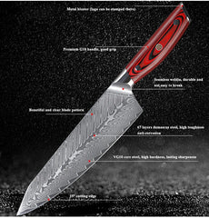 Knife Block sets Professional Handemade Japanese Kitchen Knife Set 6 PCS Damascus Steel Chef knife Set
