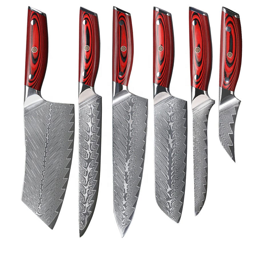 Best.Buy.Damascus1 Knife Set 7pcs Knife Block Set Black Kitchen Knife Set Perumim Quality Chef Knife Block