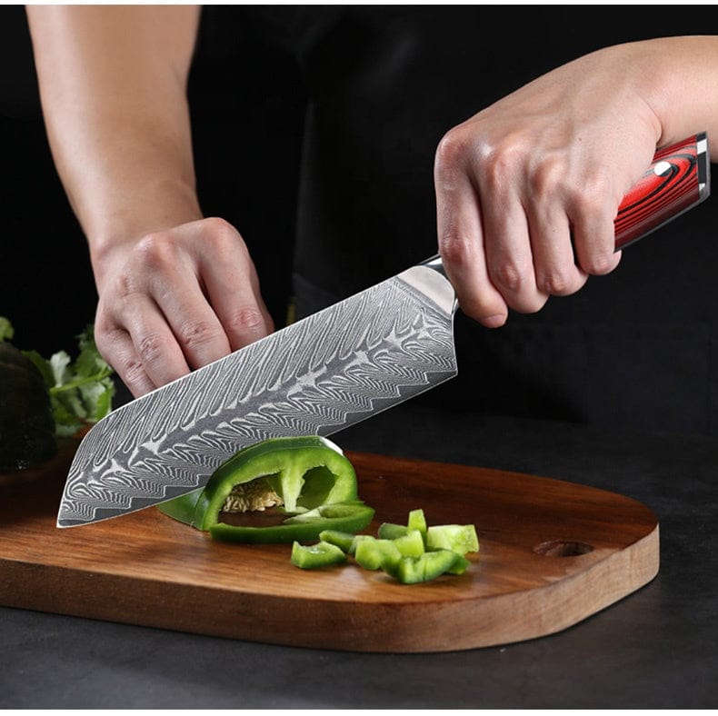 Damascus Pattern Kitchen Knife Set Professional Chef Knife Meat