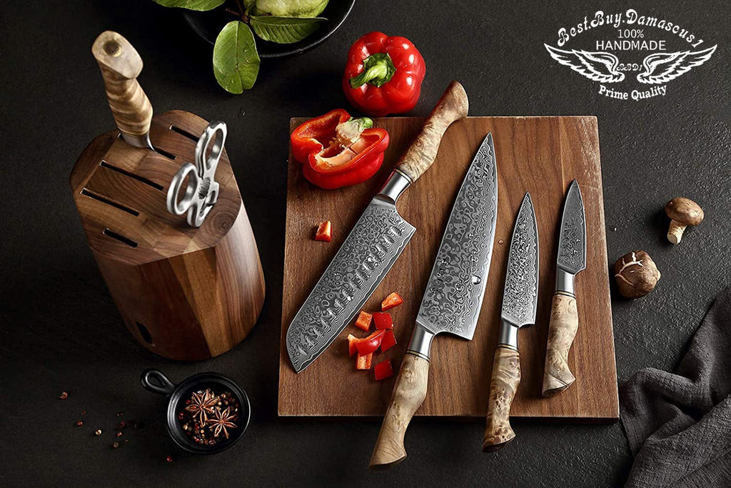 Professional Forging Damascus High Carbon Steel 7PCS Kitchen Knives Set
