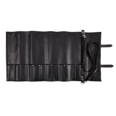 Knife Roll Bag The Classic Knives Bag  " 12-Sloth Leather Knife Bag  - Black