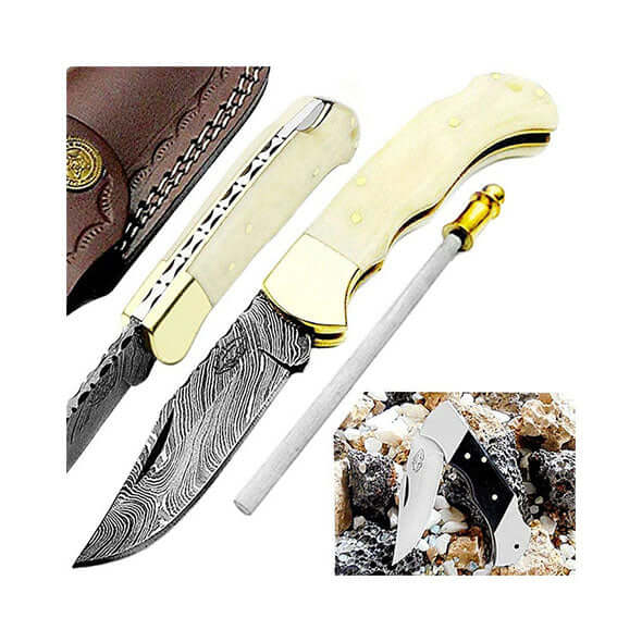 Camel Bone 6.5'' Hunting Pocket Knife