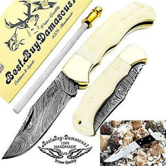 Couteau de poche de chasse Camel Bone 6,5''