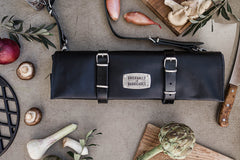 Knife Roll Bag The Classic Knives Bag  " 12-Sloth Leather Knife Bag  - Black